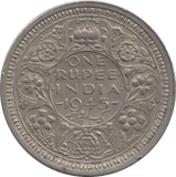 1945 INDIA SILVER ONE RUPEE - WORLD SILVER COINS - Cambridgeshire Coins