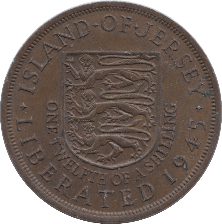 1945 JERSEY 1/12 OF A SHILLING - WORLD COINS - Cambridgeshire Coins