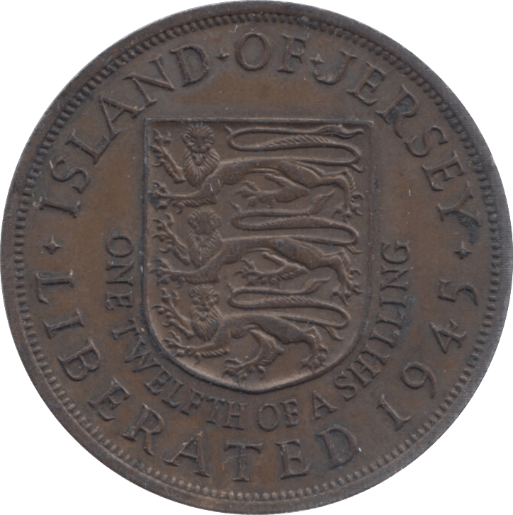 1945 JERSEY 1/12 OF A SHILLING - WORLD COINS - Cambridgeshire Coins