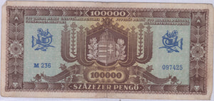 1945 MAGYAR NEMZETI BANK 1000 PENGO BANKNOTE REF 1456 B - World Banknotes - Cambridgeshire Coins