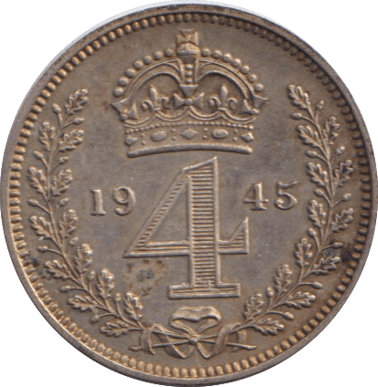 1945 MAUNDY FOURPENCE ( AUNC ) - Maundy Coins - Cambridgeshire Coins