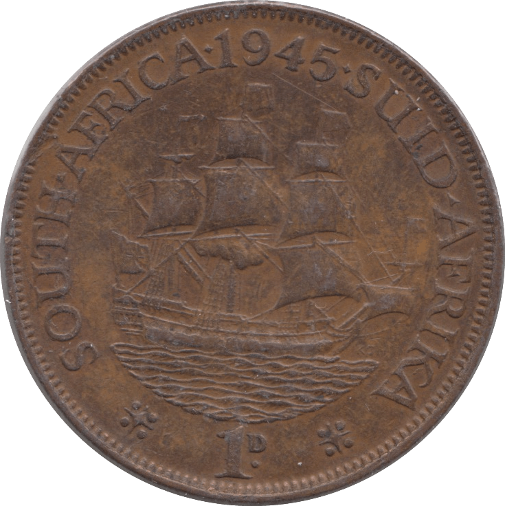 1945 PENNY SOUTH AFRICA - WORLD COINS - Cambridgeshire Coins