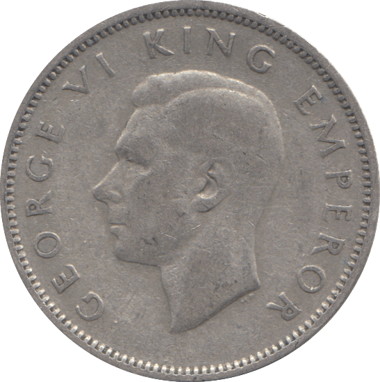 1945 SHILLING NEW ZEALAND SILVER - SILVER WORLD COINS - Cambridgeshire Coins