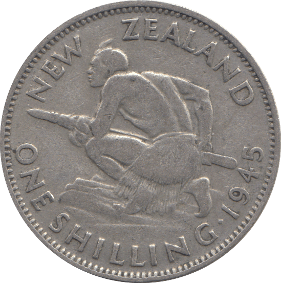 1945 SHILLING NEW ZEALAND SILVER - SILVER WORLD COINS - Cambridgeshire Coins