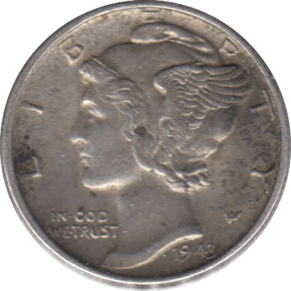 1945 SILVER 1 DIME USA - SILVER WORLD COINS - Cambridgeshire Coins