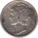 1945 SILVER 1 DIME USA - SILVER WORLD COINS - Cambridgeshire Coins