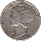 1945 SILVER 1 DIME USA - SILVER WORLD COINS - Cambridgeshire Coins
