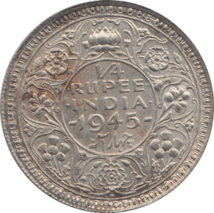 1945 SILVER 1/4 RUPEE INDIA 7 - SILVER WORLD COINS - Cambridgeshire Coins