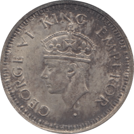 1945 SILVER 1/4 RUPEE INDIA 7 - SILVER WORLD COINS - Cambridgeshire Coins