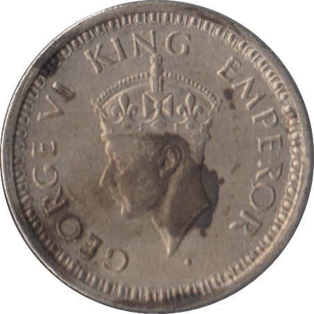 1945 SILVER 1/4 RUPEE INDIA - SILVER WORLD COINS - Cambridgeshire Coins