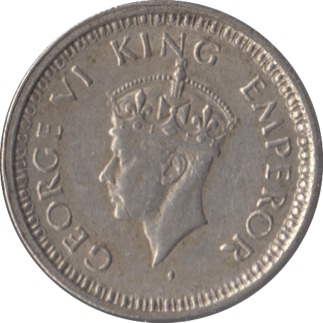 1945 SILVER 1/4 RUPEE INDIA - SILVER WORLD COINS - Cambridgeshire Coins