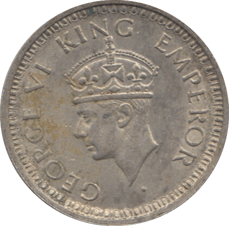 1945 SILVER 1/4 RUPEE INDIA - SILVER WORLD COINS - Cambridgeshire Coins