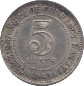 1945 SILVER 5 CENTS MALAGA - WORLD SILVER COINS - Cambridgeshire Coins