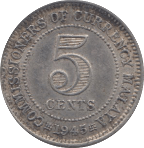 1945 SILVER 5 CENTS MALAGA - WORLD SILVER COINS - Cambridgeshire Coins