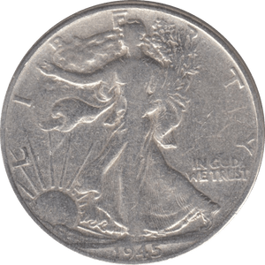 1945 SILVER HALF DOLLAR USA A - WORLD SILVER COINS - Cambridgeshire Coins