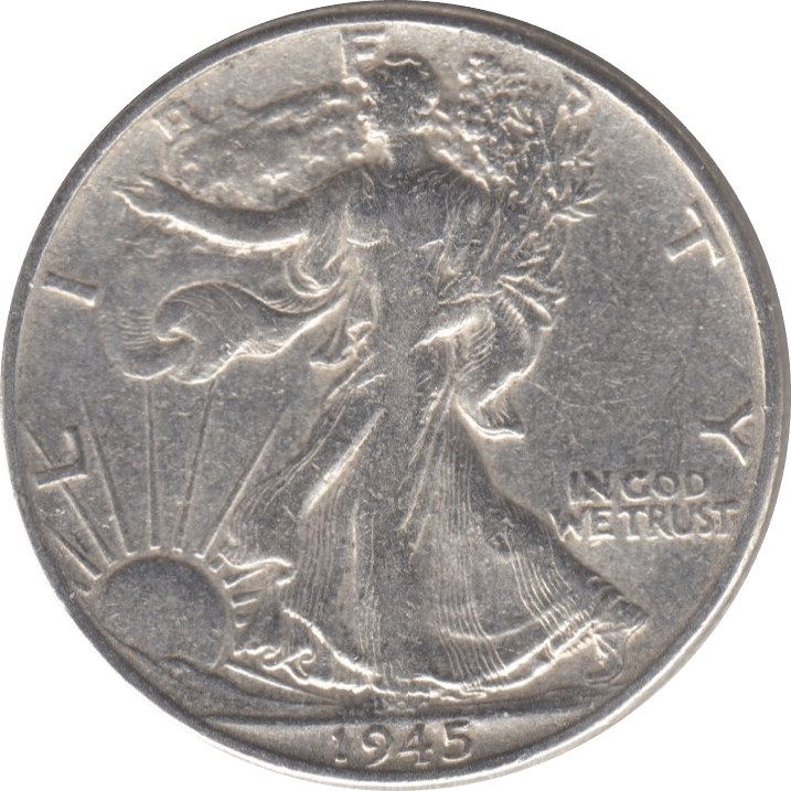 1945 SILVER HALF DOLLAR USA B - WORLD SILVER COINS - Cambridgeshire Coins