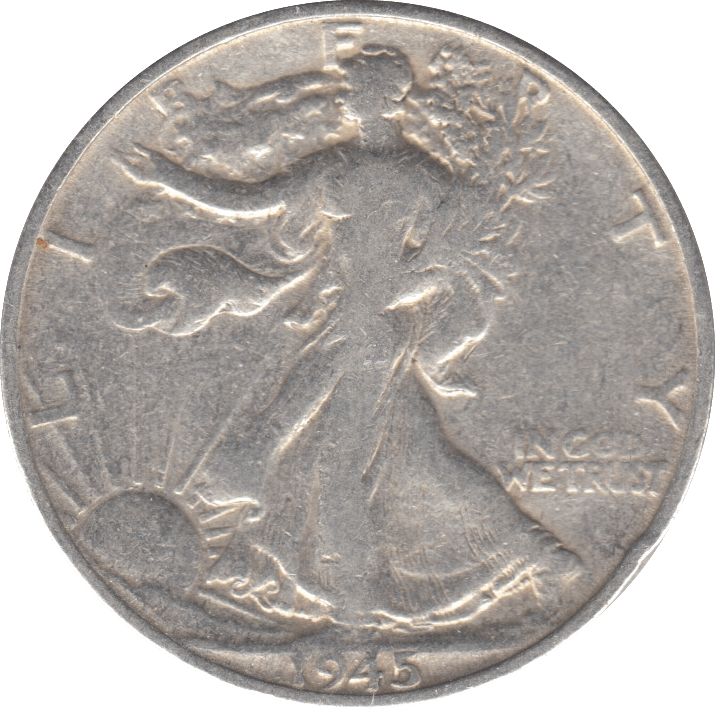 1945 SILVER HALF DOLLAR USA - SILVER WORLD COINS - Cambridgeshire Coins