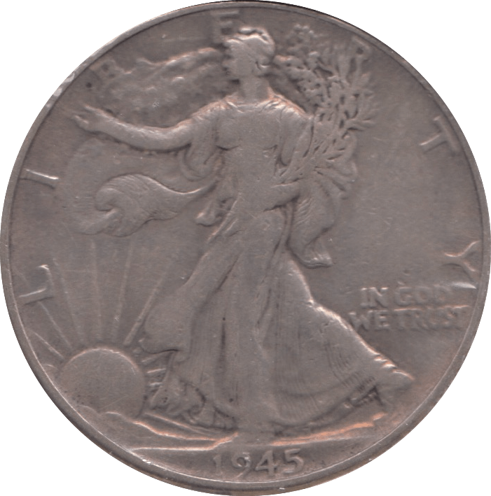 1945 SILVER HALF DOLLAR USA - SILVER WORLD COINS - Cambridgeshire Coins