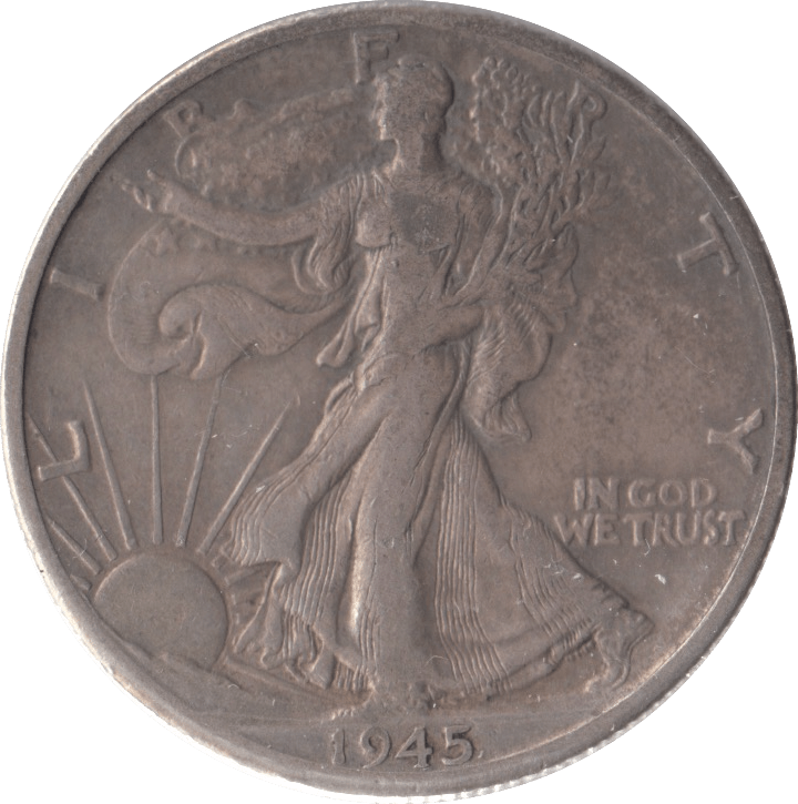1945 SILVER HALF DOLLAR USA - SILVER WORLD COINS - Cambridgeshire Coins