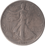 1945 SILVER HALF DOLLAR USA - SILVER WORLD COINS - Cambridgeshire Coins