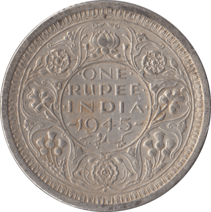 1945 SILVER INDIA 1 RUPEE - SILVER WORLD COINS - Cambridgeshire Coins