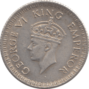 1945 SILVER INDIA 1/4 RUPEE - SILVER WORLD COINS - Cambridgeshire Coins