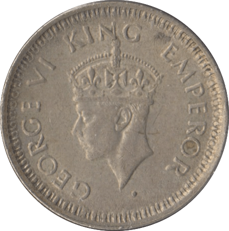 1945 SILVER INDIA 1/4 RUPEE - SILVER WORLD COINS - Cambridgeshire Coins