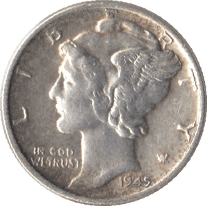 1945 SILVER ONE DIME USA - SILVER WORLD COINS - Cambridgeshire Coins