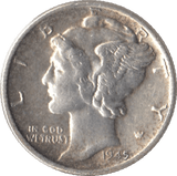 1945 SILVER ONE DIME USA - SILVER WORLD COINS - Cambridgeshire Coins