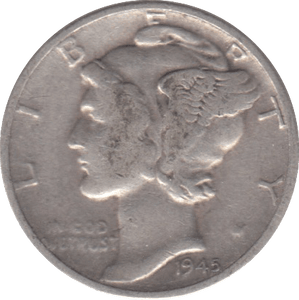 1945 SILVER USA ONE DIME 1 - SILVER WORLD COINS - Cambridgeshire Coins