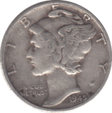 1945 SILVER USA ONE DIME - SILVER WORLD COINS - Cambridgeshire Coins