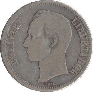 1945 SILVER VENEZUELA 2 BOLIVARS - WORLD COINS - Cambridgeshire Coins