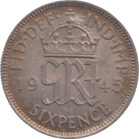 1945 SIXPENCE ( AUNC ) 4 - Sixpence - Cambridgeshire Coins