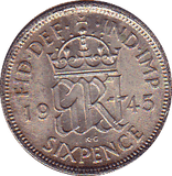 1945 SIXPENCE (UNC) - Sixpence - Cambridgeshire Coins