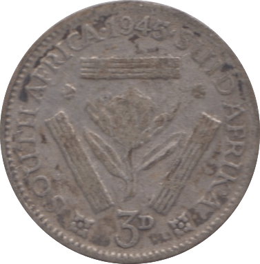 1945 SOUTH AFRICA THREEPENCE - WORLD COINS - Cambridgeshire Coins