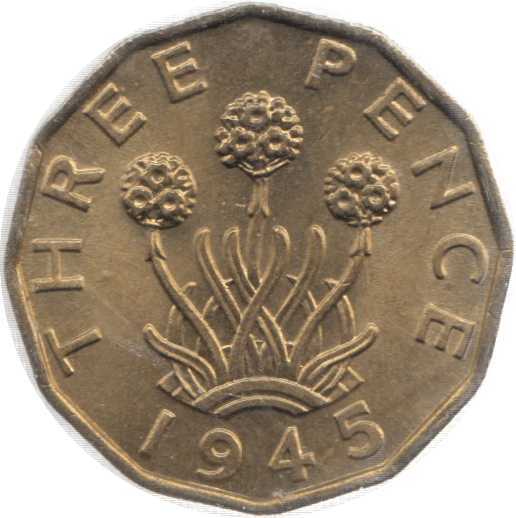 1945 THREEPENCE ( UNC ) 26 - Threepence - Cambridgeshire Coins