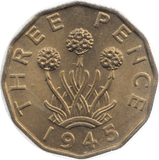 1945 THREEPENCE ( UNC ) 26 - Threepence - Cambridgeshire Coins