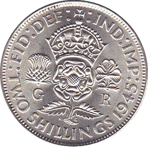 1945 TWO SHILLINGS ( BU ) - Two SHILLINGS - Cambridgeshire Coins
