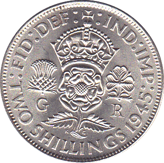 1945 TWO SHILLINGS ( BU ) - Two SHILLINGS - Cambridgeshire Coins
