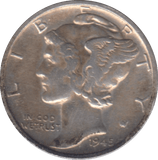 1945 USA SILVER DIME 10 CENTS - SILVER WORLD COINS - Cambridgeshire Coins