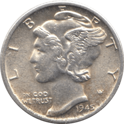 1945 USA SILVER DIME DENVER MINT - SILVER WORLD COINS - Cambridgeshire Coins
