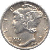 1945 USA SILVER DIME DENVER MINT - SILVER WORLD COINS - Cambridgeshire Coins