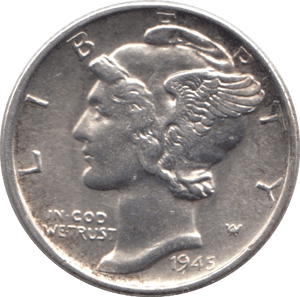 1945 USA SILVER DIME SAN FRANCISCO MINT - SILVER WORLD COINS - Cambridgeshire Coins