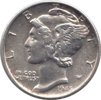 1945 USA SILVER DIME SAN FRANCISCO MINT - SILVER WORLD COINS - Cambridgeshire Coins