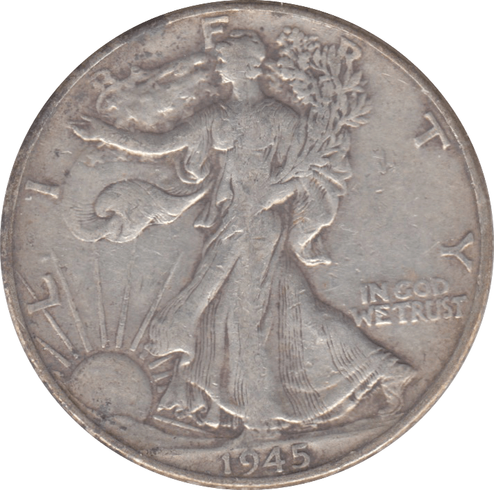 1945 USA SILVER HALF DOLLAR - WORLD COINS - Cambridgeshire Coins