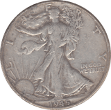 1945 USA SILVER HALF DOLLAR - WORLD COINS - Cambridgeshire Coins