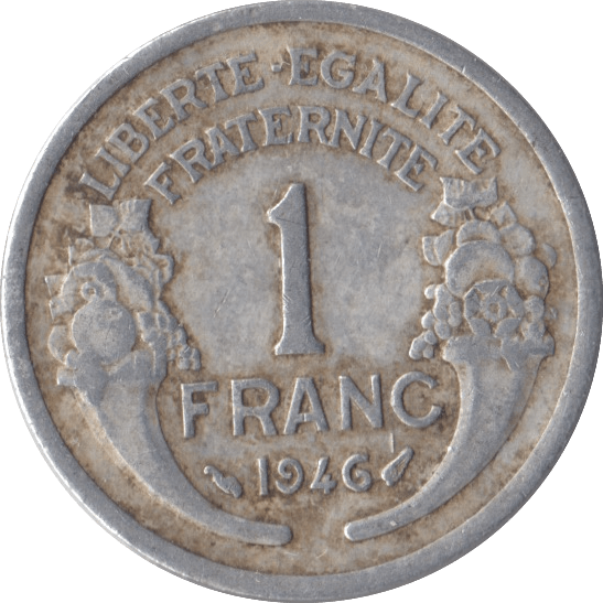 1946 1 FRANC FRANCE - SILVER WORLD COINS - Cambridgeshire Coins