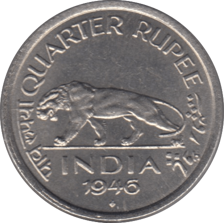 1946 1/4 RUPEE BRITISH INDIA - WORLD COINS - Cambridgeshire Coins