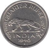 1946 1/4 RUPEE BRITISH INDIA - WORLD COINS - Cambridgeshire Coins