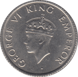 1946 1/4 RUPEE BRITISH INDIA - WORLD COINS - Cambridgeshire Coins